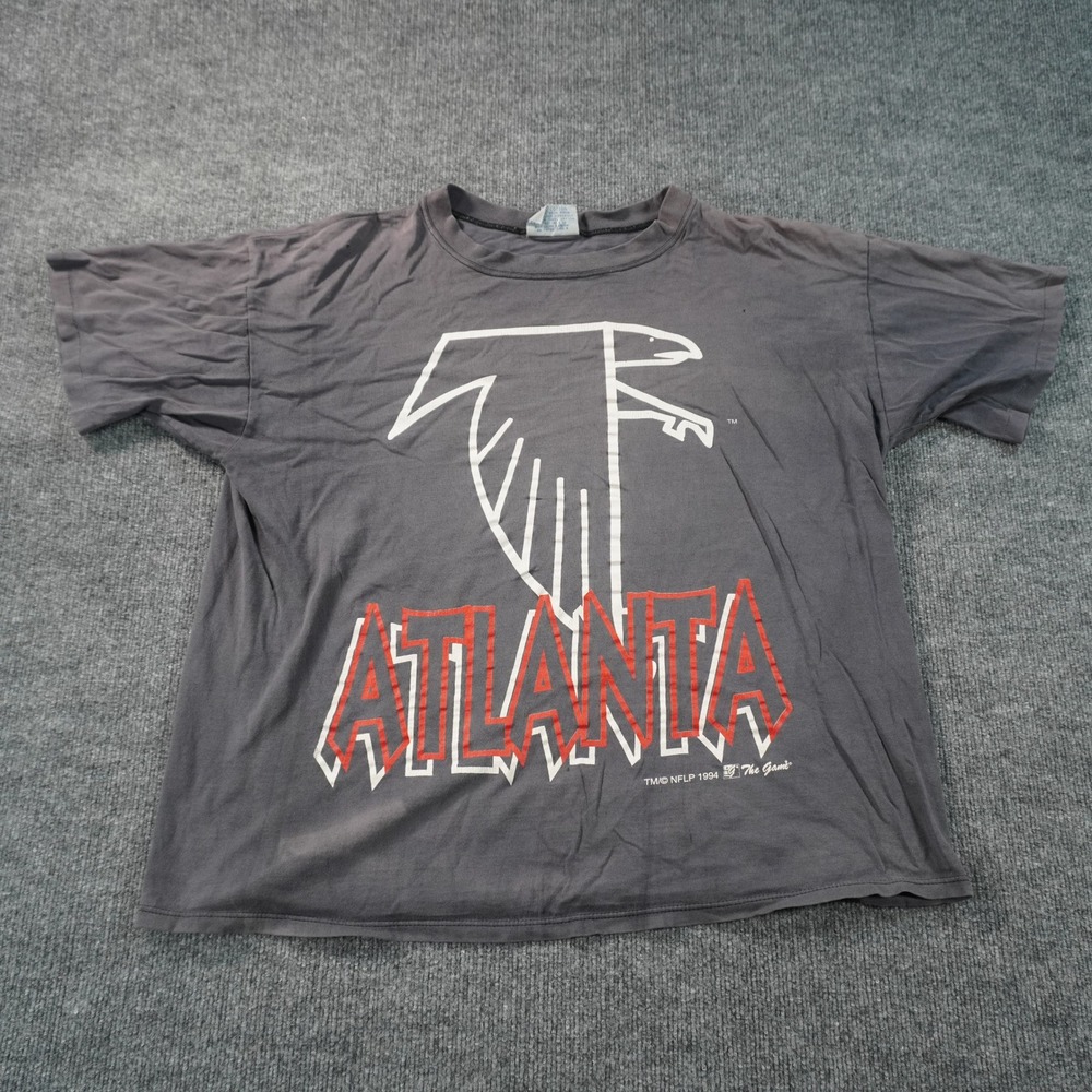 The Game Atlanta Falcons T-Shirt Mens XL Grey 1994 Vintage NFL Single Stitch Tee